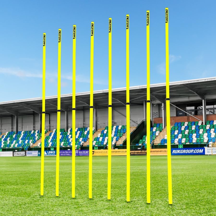 FORZA Piquets de Slalom Ajustables | Pack de 8 Poteaux Réglables pour l’Entraînement de Vitesse et d’Agilité | Football, Rugby et Autres Sports |...