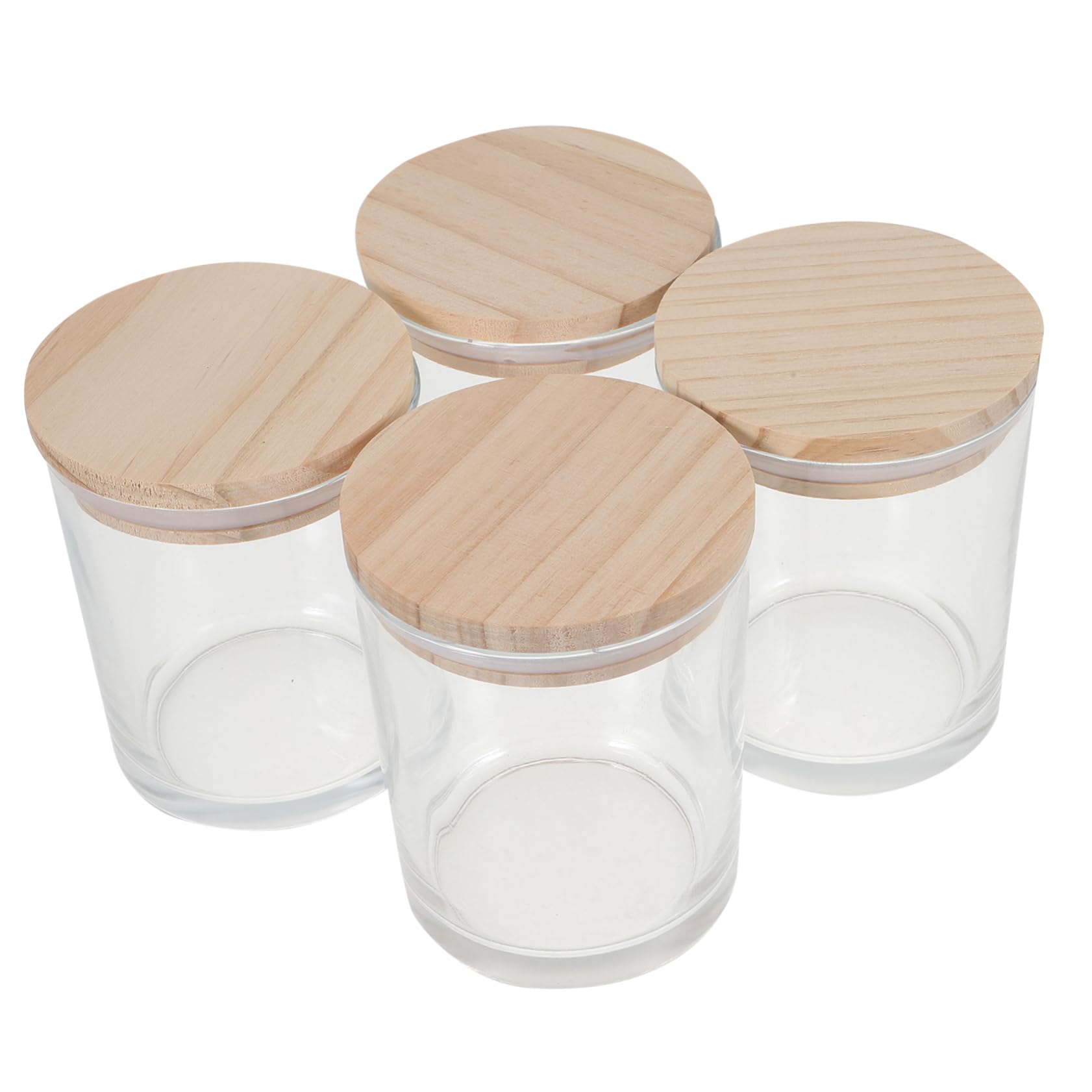 HOLIDYOYO 4pcs Glass Candle Jars with Airtight Lids Multi-use Candle Containers for Crafting Essential Oils and Storage