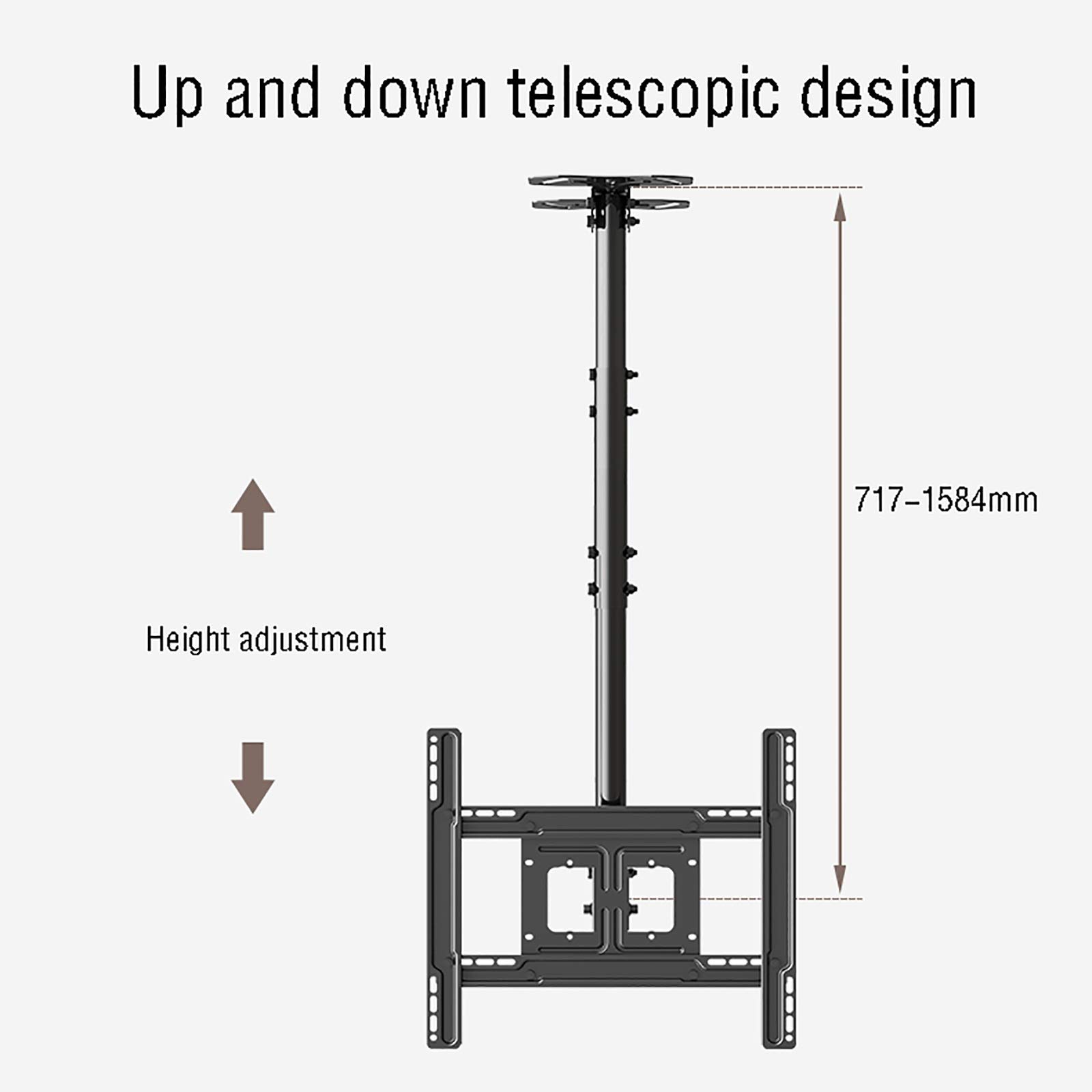 Soporte de techo para TV, soporte giratorio de inclinación ajustable para televisores de pantalla plana de 32 a 65 pulgadas, soporta hasta 140 libras, ideal para instalación en techo