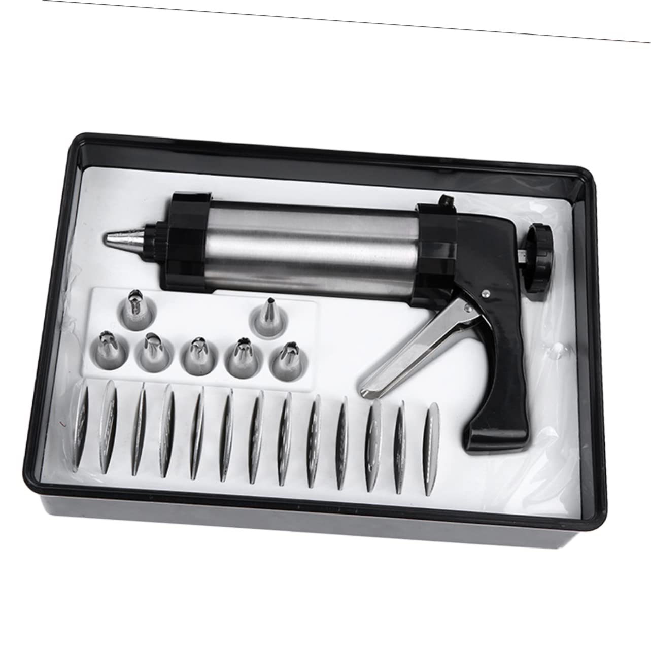 ABOOFAN 21 Pcs Cookie Press Kit with Comfort Grip Food Grade Cookie Maker Including Disks Icing Tips for Decorating Cakes Cupcakes Easy to Clean Use