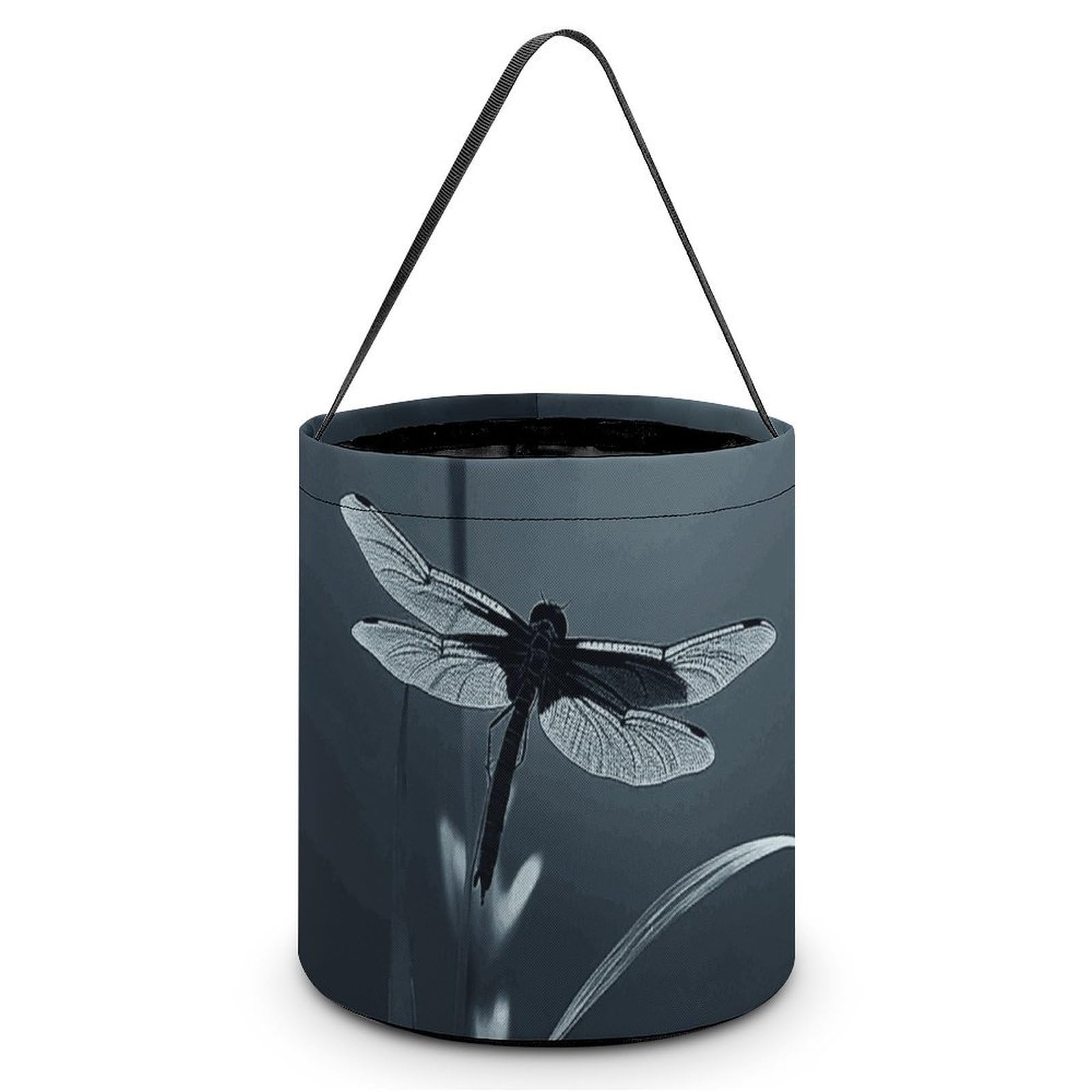 JTREHY Dragonfly Silhouette Candy Basket Hand-held Portable Candy Basket Collapsible Reusable Candys Bags Trick Or Treat Bags Party Festival Gift Bucket