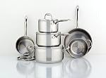 Meyer Accolade Stainless Steel Cookware Set, 11-Piece, Made in Canada, Silver