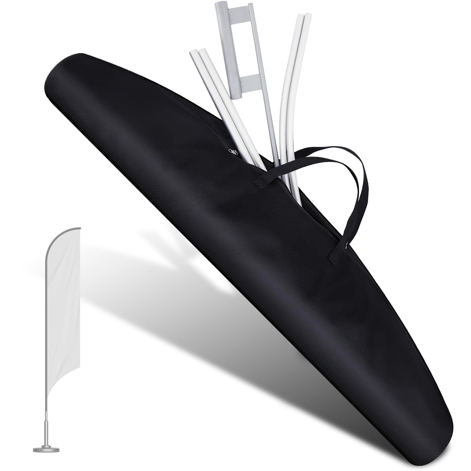 Ribbonlic Extra Large Flag Storage Bag 53 x 14 Inch Feather Color Guard Flag Carrying Case Bag Oxford Fabric Portable for Swooper Flagpoles and Mounts