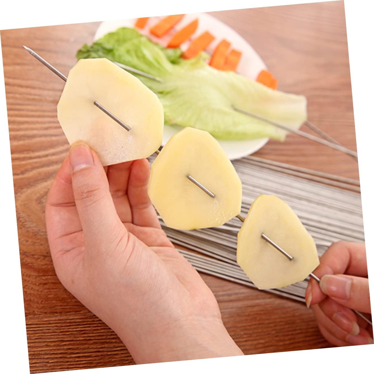 100pcs Barbecue Grill Accessories Bbq Sticks Skewers for Hibachi Outdoor Bbq Camping Hiking