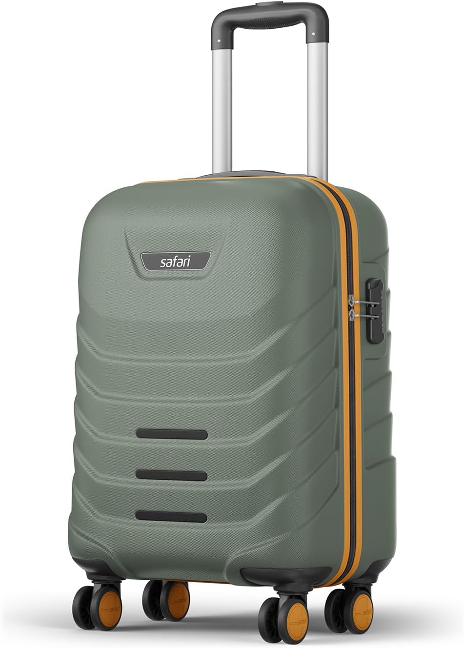 Cabin Crescent 8 Wheels 56cm Small Trolley Bag Hard Case Polycarbonate 360 Degree Wheeling System Luggage, Travel Bag, Suitcase for Travel, Trolley Bags for Travel, Thyme Green
