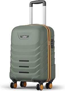 Safari Cabin Crescent 8 Wheels 56cm Small Trolley Bag Hard Case Polycarbonate 360 Degree Wheeling System Luggage, Travel Bag, Suitcase for Travel, Trolley Bags for Travel, Thyme Green