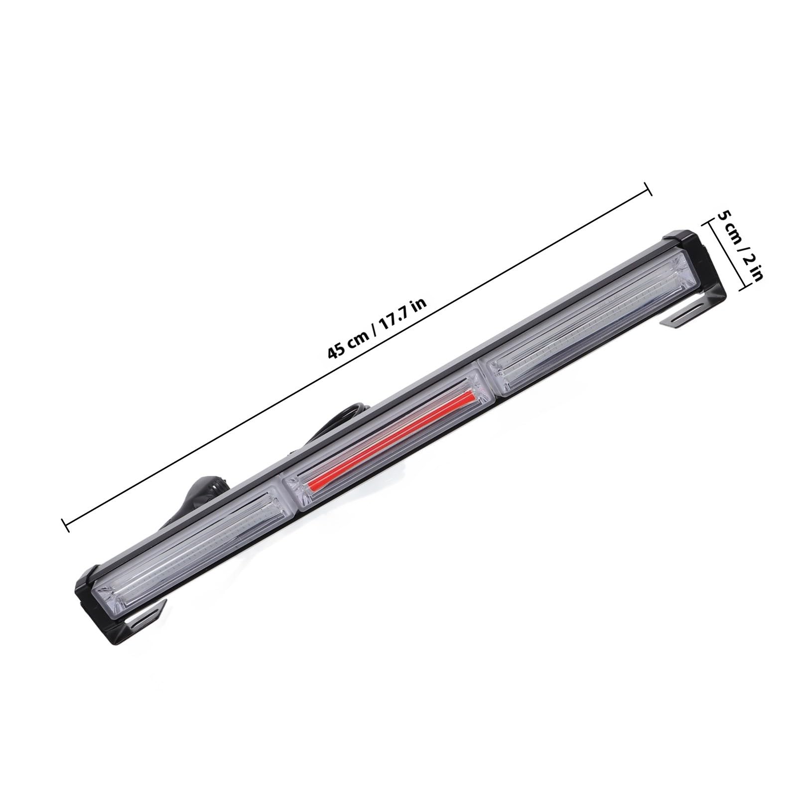 NUOBESTY Phare Stroboscopique LED Cob 3 Segments Rouge et Bleu Feu Clignotant D’Avertissement pour Calandre de Voiture Éclairage Haute Luminosité Montage par Vis Couleur Aléatoire