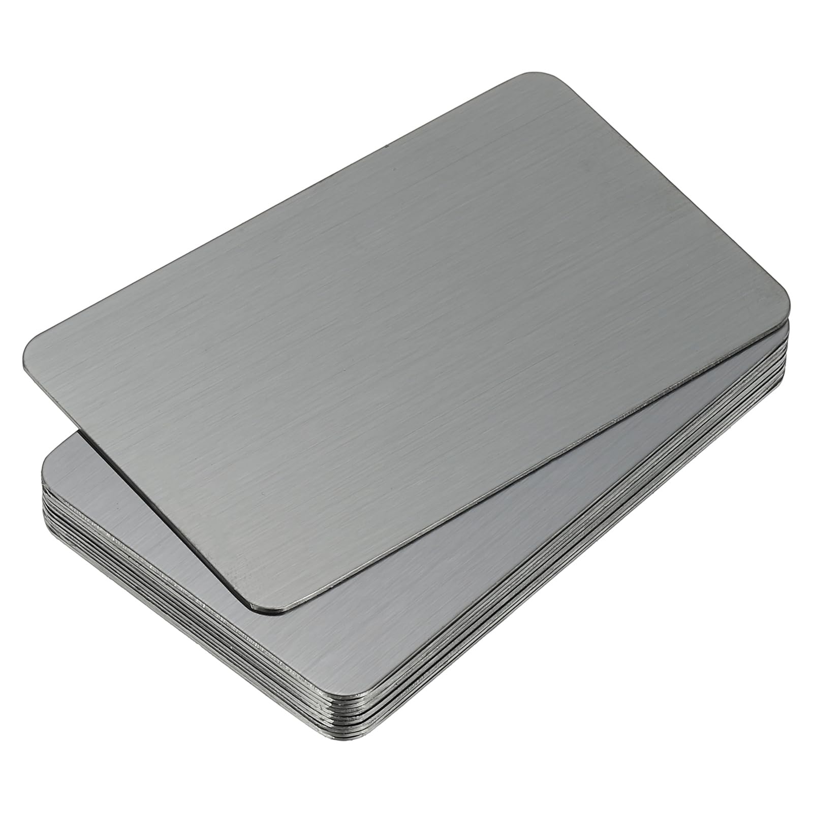 PATIKIL 0.8mm Stainless Steel Metal Business Cards, 12 Pack Blank Name Card Laser Engraving for DIY Gift Cards Black