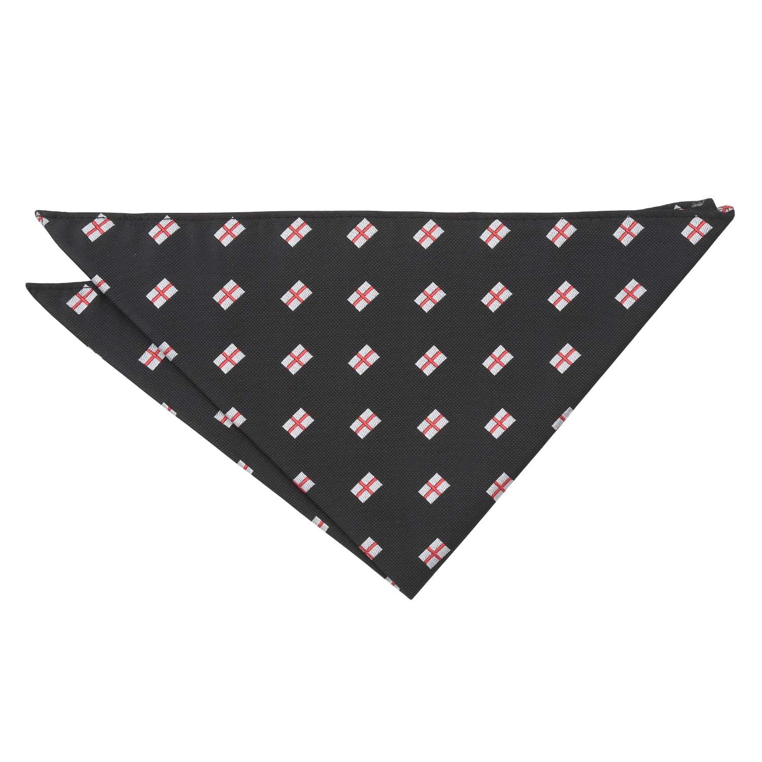 DQT Men's Embroidered Flag Novelty Handkerchief Pocket Square - Black England