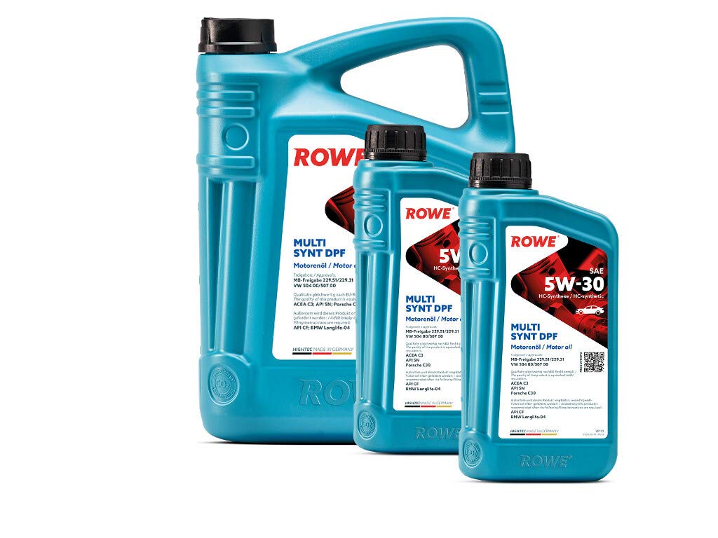ROWE - 5 + 2x 1 Liter HIGHTEC MULTI SYNT DPF SAE 5W-30 Motorenöl - PKW Motoröl mit Abgasnachbehandlung, Turboaufladung