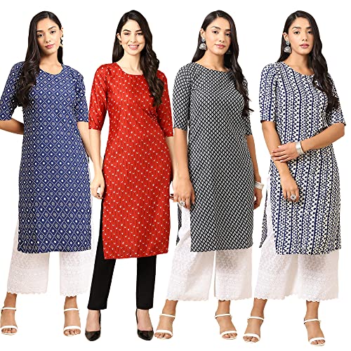 Image of Pinkmint Women's Crepe Digital Print Straight Kurta (RM-348-370-360-366)