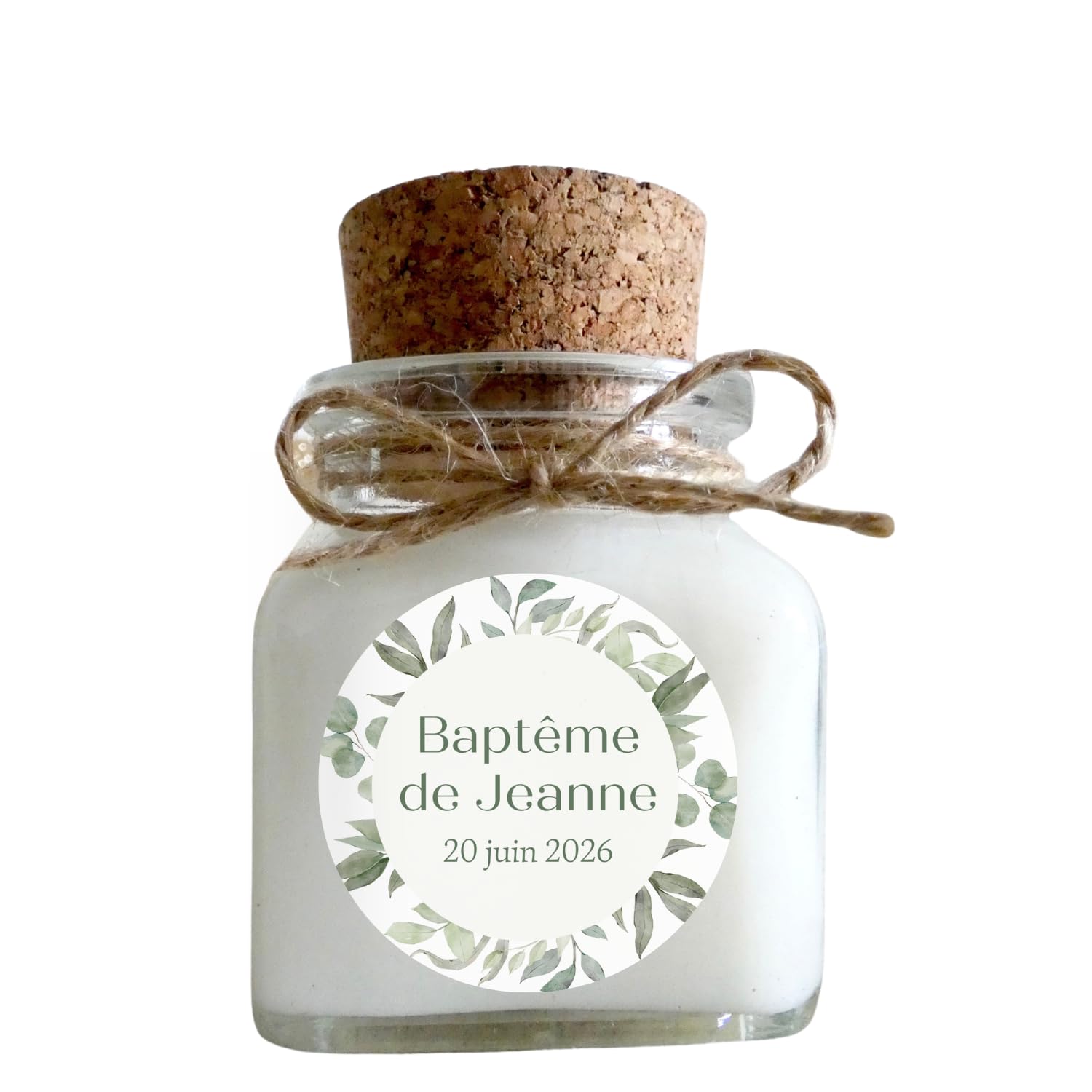 Bougies Personnalisées 120ml - Mariage Lot de 10 – Cadeau d’Invités Personnalisé – Bougie Souvenir – Décoration Baptême Élégante – La Flamboyante Bougies