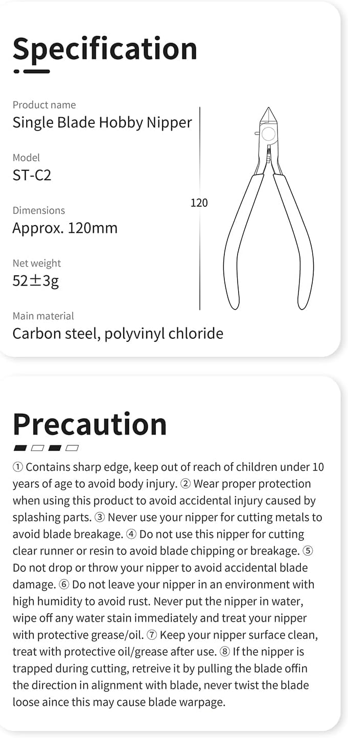 DSPIAE ST-C2 Pince à lame unique pour modèles d'artisanat et Gundams