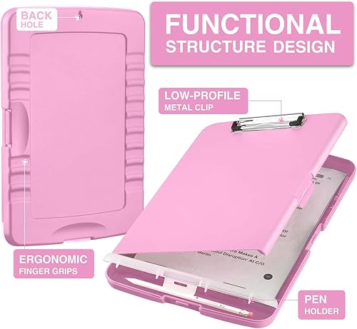 Miniatura 81 de Sooez - Sujetapapeles de documentos clínicos con almacenamiento, sujetapapeles de plástico resistente y alta capacidad con soporte para bolígrafo