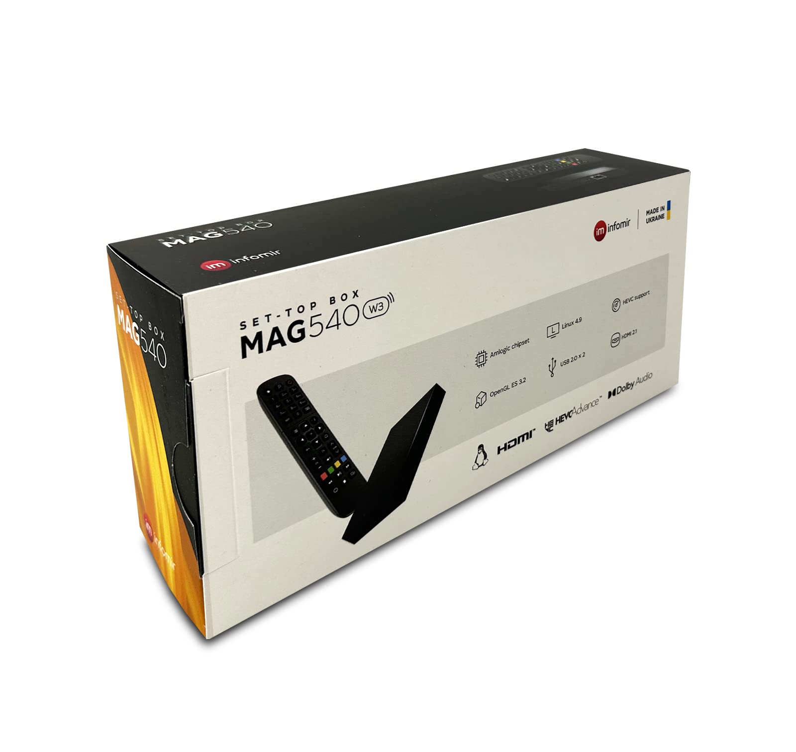 MAG 540w3 - Juego de IPTV de 1 GB de RAM 4 K HEVC H 265, compatible con Linux Wifi integrado