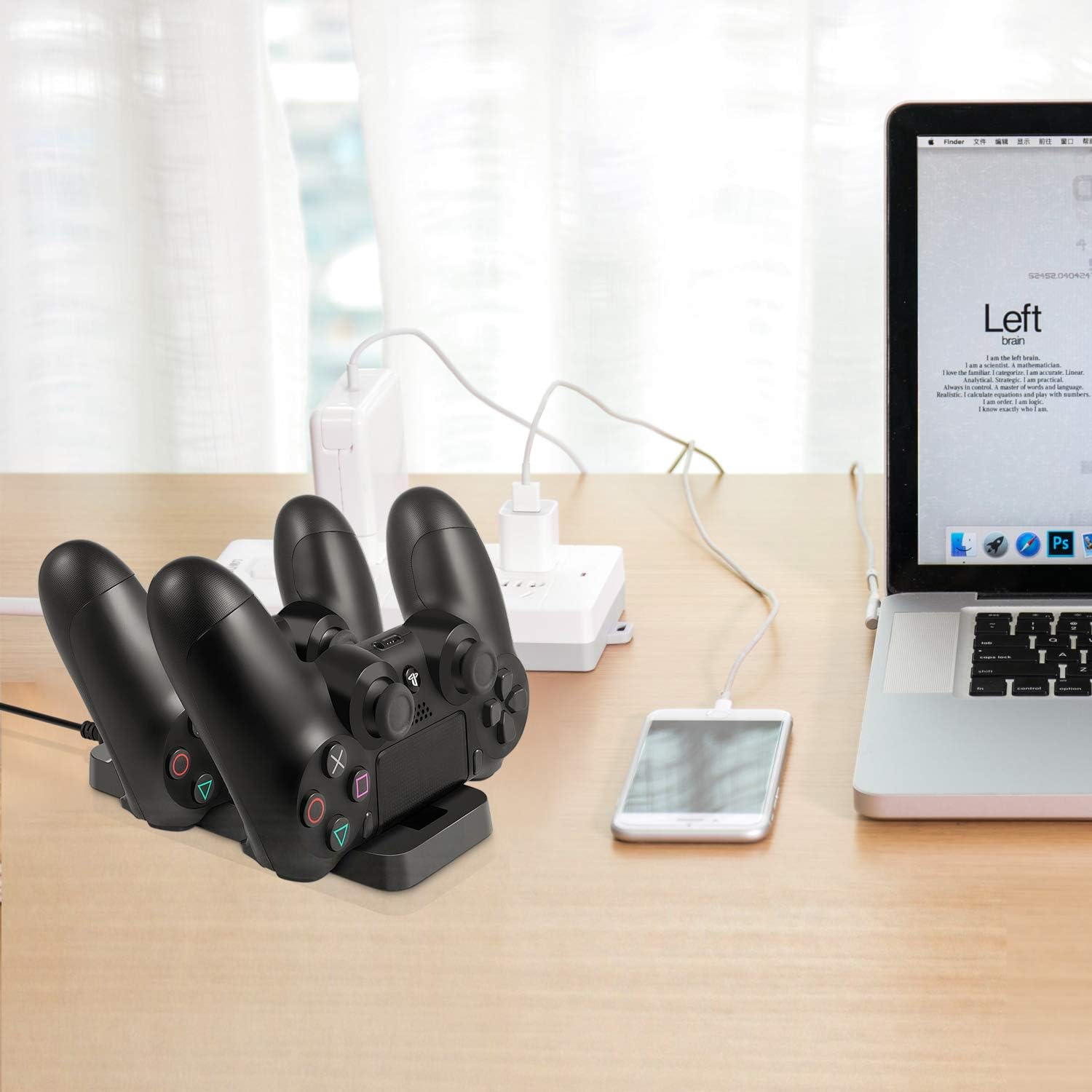 PS4 Controller Charger, Keten Dual USB Fast Charging Dock Station for Sony PlayStation 4/PS4 Pro/PS4 Slim Controller