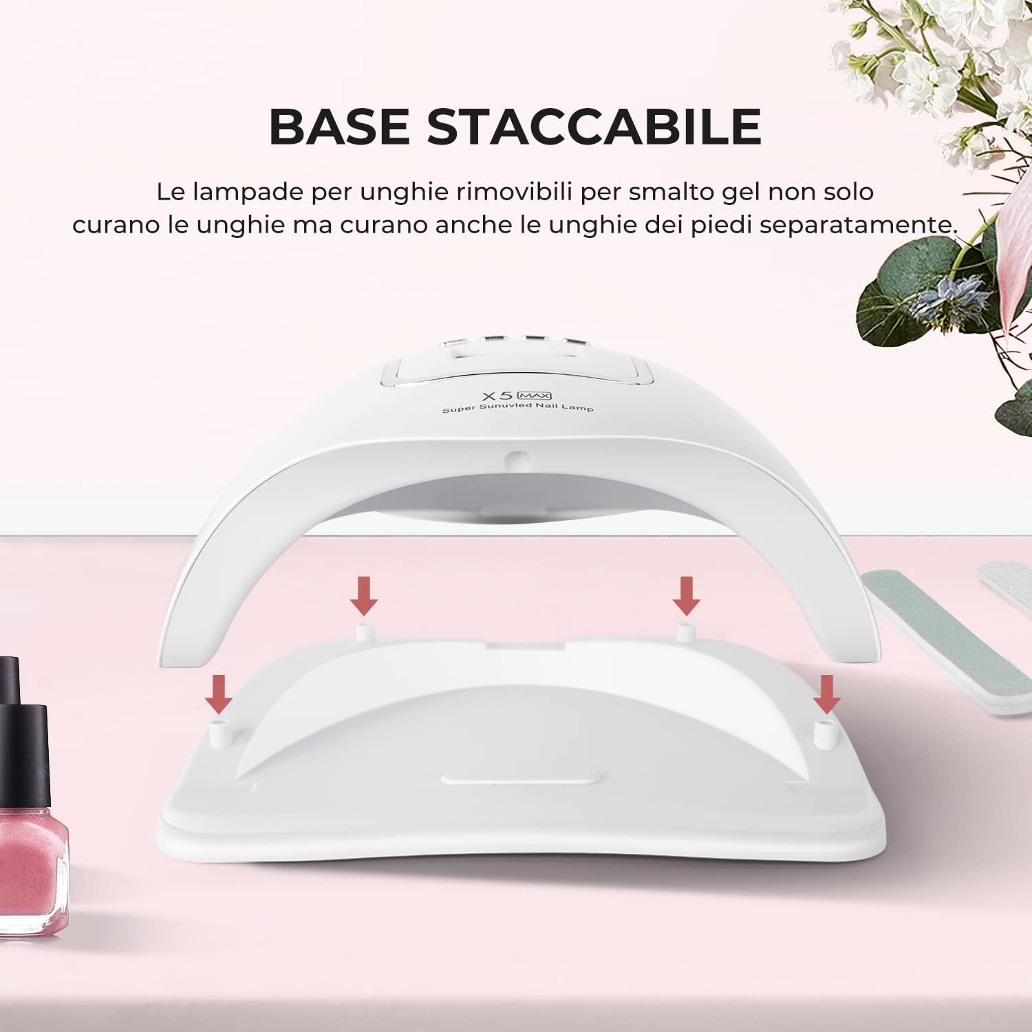 Lampade UV Per Unghie,150W Portatile Lampada per Unghie Asciuga Smalto Sensore e Asciugatura a Doppia Velocità Lampada Unghie LED UV,4 Modalità Timer,Display LCD Fornetto Unghie per Manicure (Bianco)