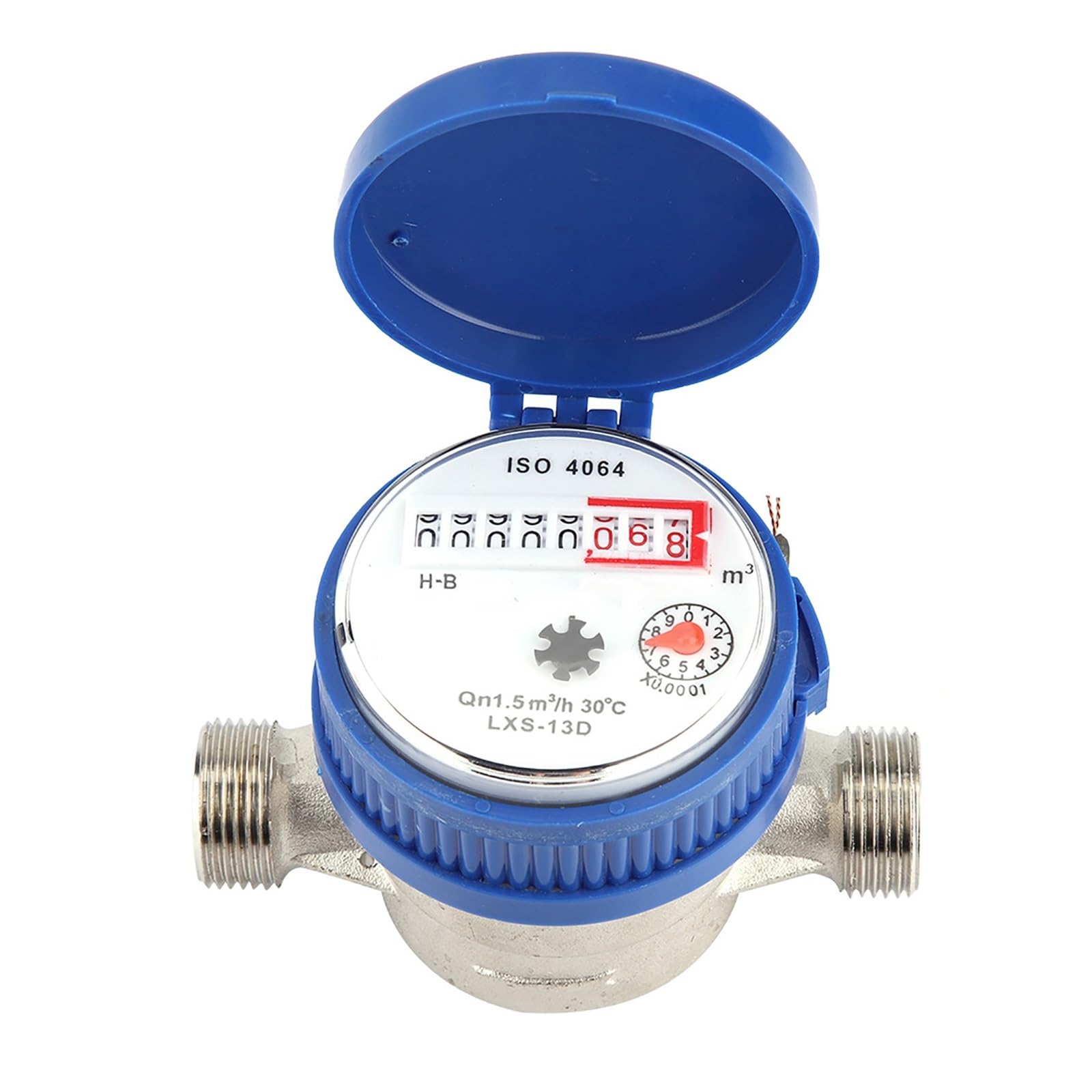 Medidor de riego de Manguera de jardín Contador de Agua mecánico de Cobre 1.5m3/h 0-40℃ 15m m indicador del Flujo de Agua de la Pulgada del 1/2