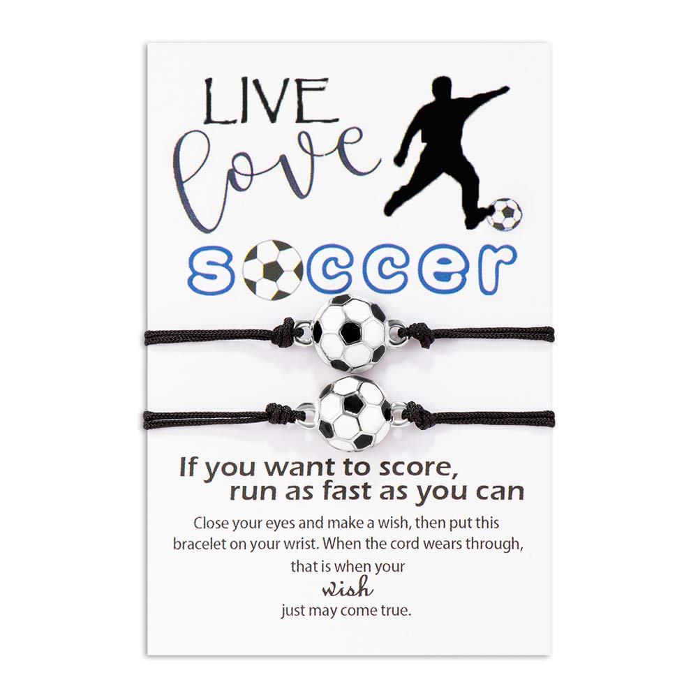Jeka Sports Valentines, Soccer Bracelet for Teenage, Soccer Gifts for Teen Son Grandson Brother Nephew Friend Soccer Players