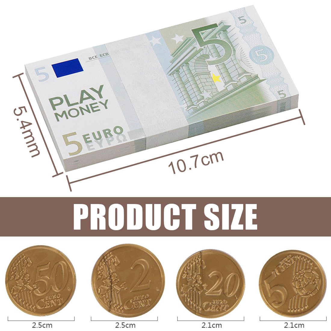 86 Piezas Billetes y Monedas de Euro de Juguete, Dinero Falso para Niños, Accesorios de Juego de Rol para Fiestas y Miniaturas