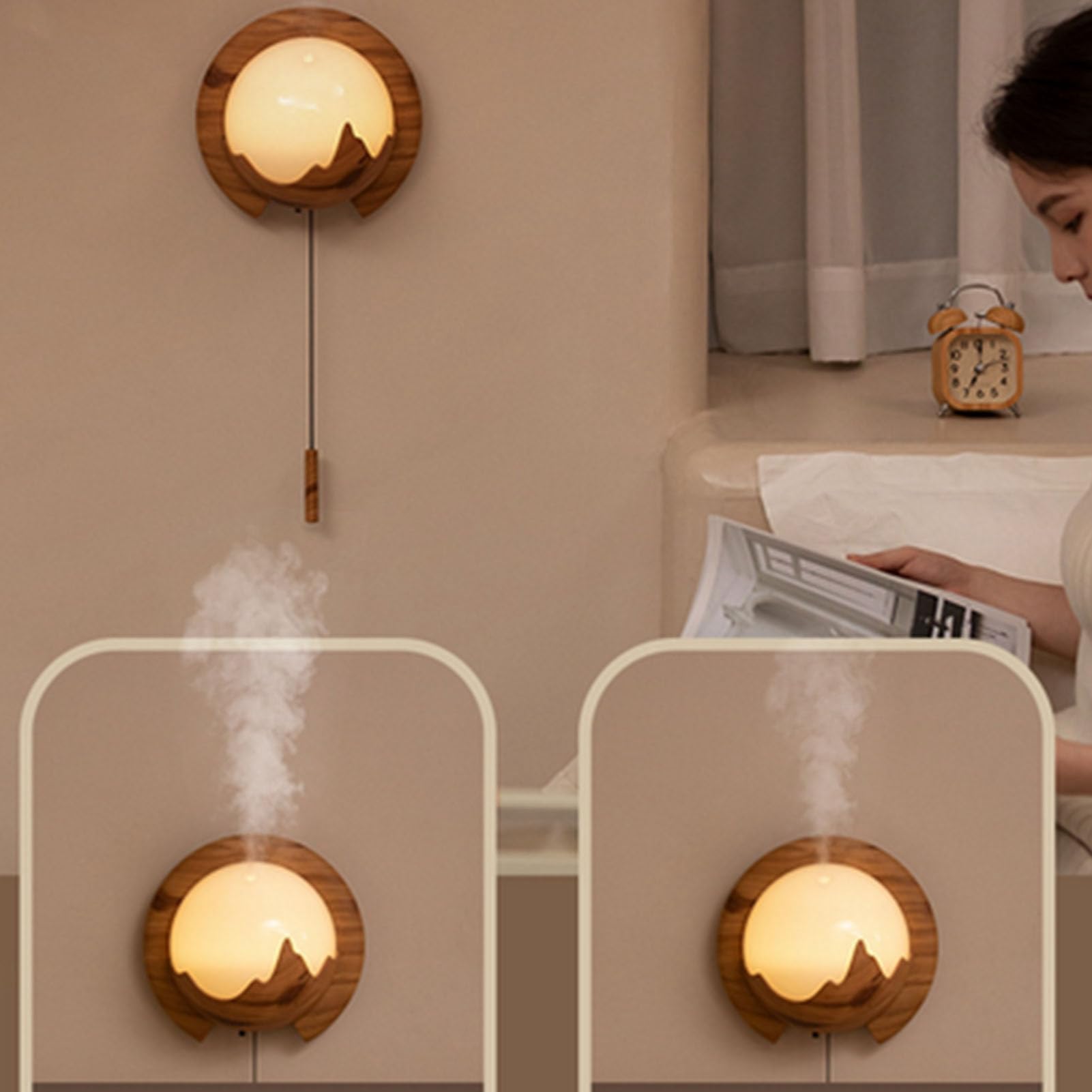 Difusor Montado en la Pared, Difusor de Aceite Esencial con Control Remoto para Baño Difusor de Aromaterapia LED para Colgar en la Pared con 3 Modos de Iluminación Función (Color