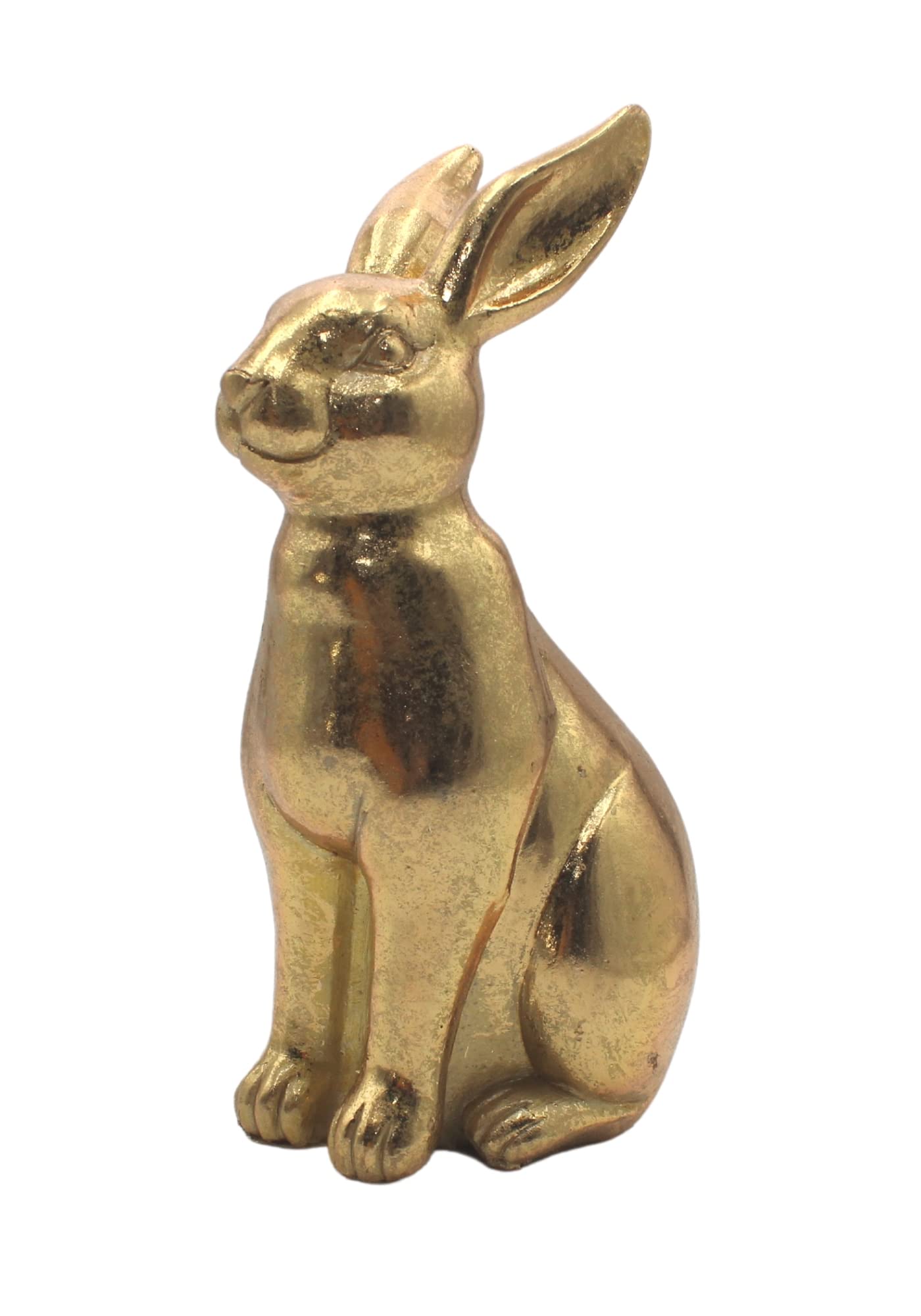 Dekohelden24 Golden Rabbit Made of Polyresin, Easter Bunny, Easter Decoration, Size: L/W/H Approx. 12 x 8 x 22 cm, L
