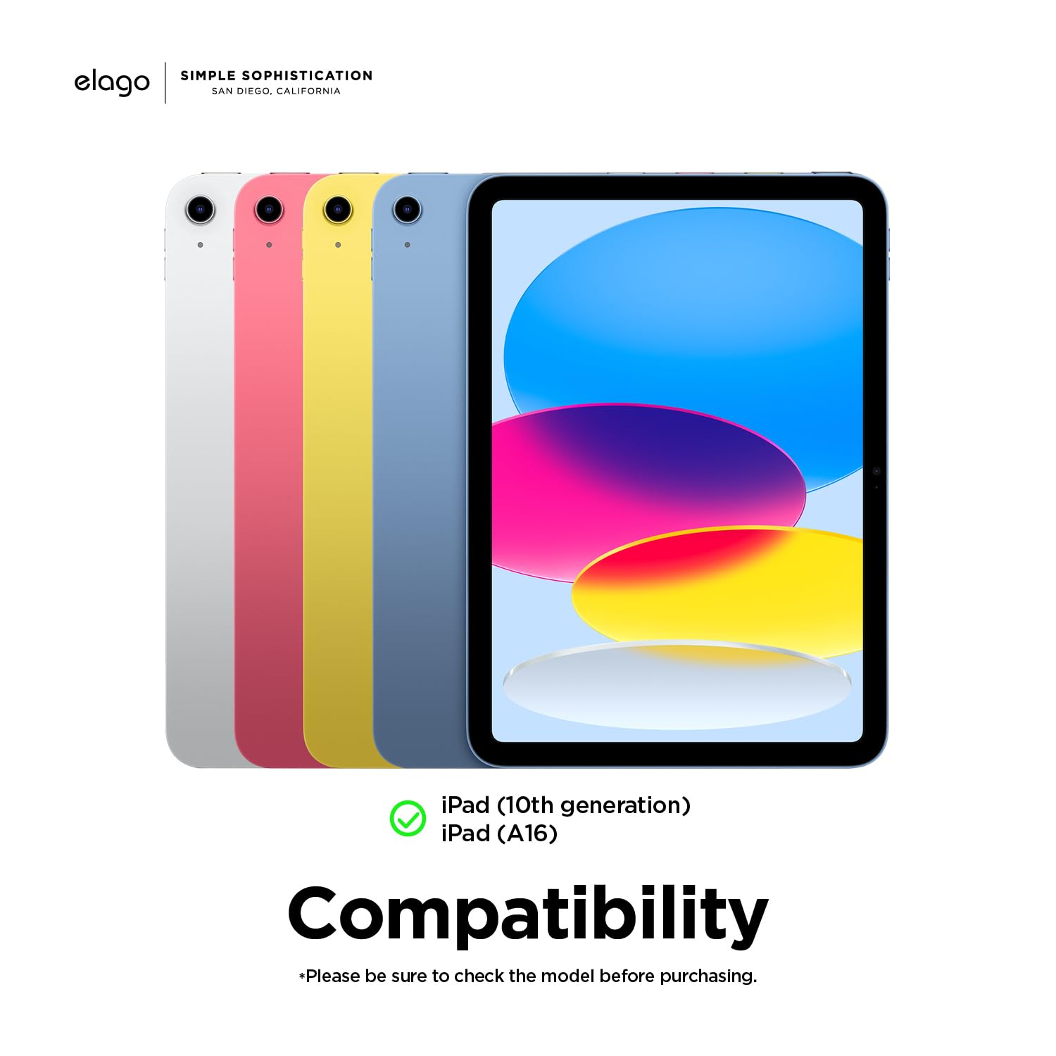 elago Custodia Folio Magnetica per iPad (A16), iPad 10a Generazione [10.9 pollici] - Piastra Posteriore Attaccabile ai Materiali Metallici, Compatibile con Apple Pencil (Blue)