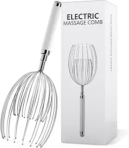 Head Massager Scalp, Electric Scalp Massager with 20 Metal Fingers – Head Scratcher & Hair Massage Tool, Waterproof Relaxation Device for Men and Women