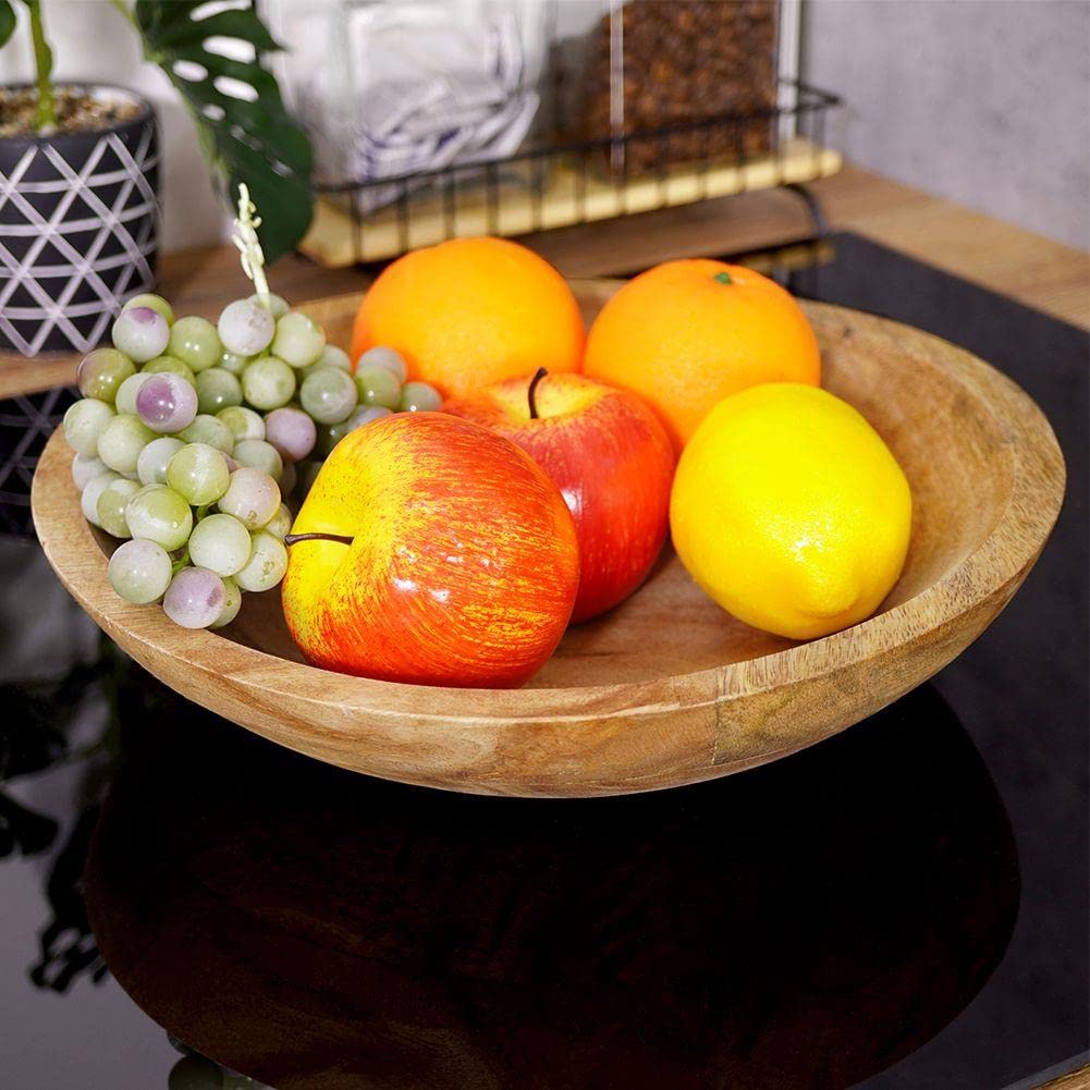Vilde Bol à fruits, Coupelle en Bois, Bol de Service, 30 x 6,5 cm