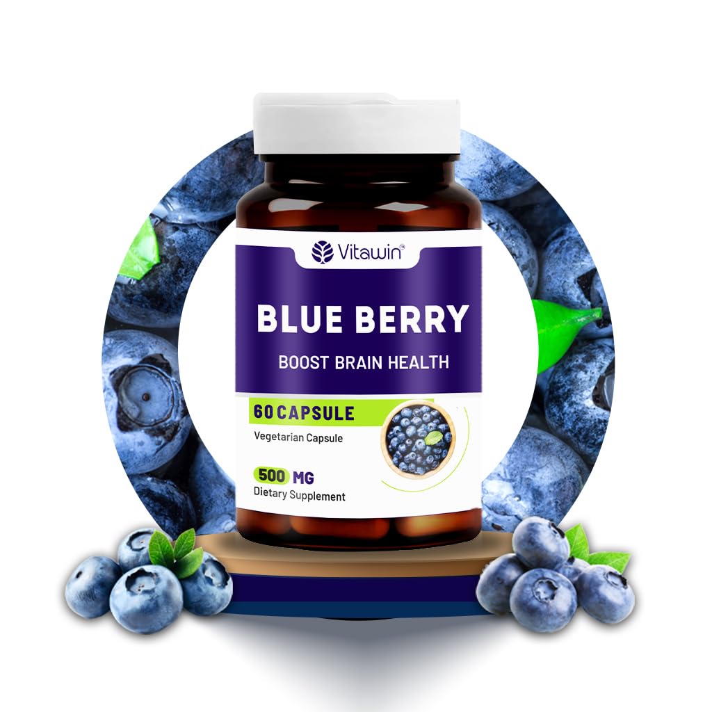 VitaWin Blue Berry For Brain Support & Antioxidant, Natural Herbal, 500 mg, Veg - 60 Capsules Nutrition Supplement (B089W6T1TW) Amazon Price History, Amazon Price Tracker