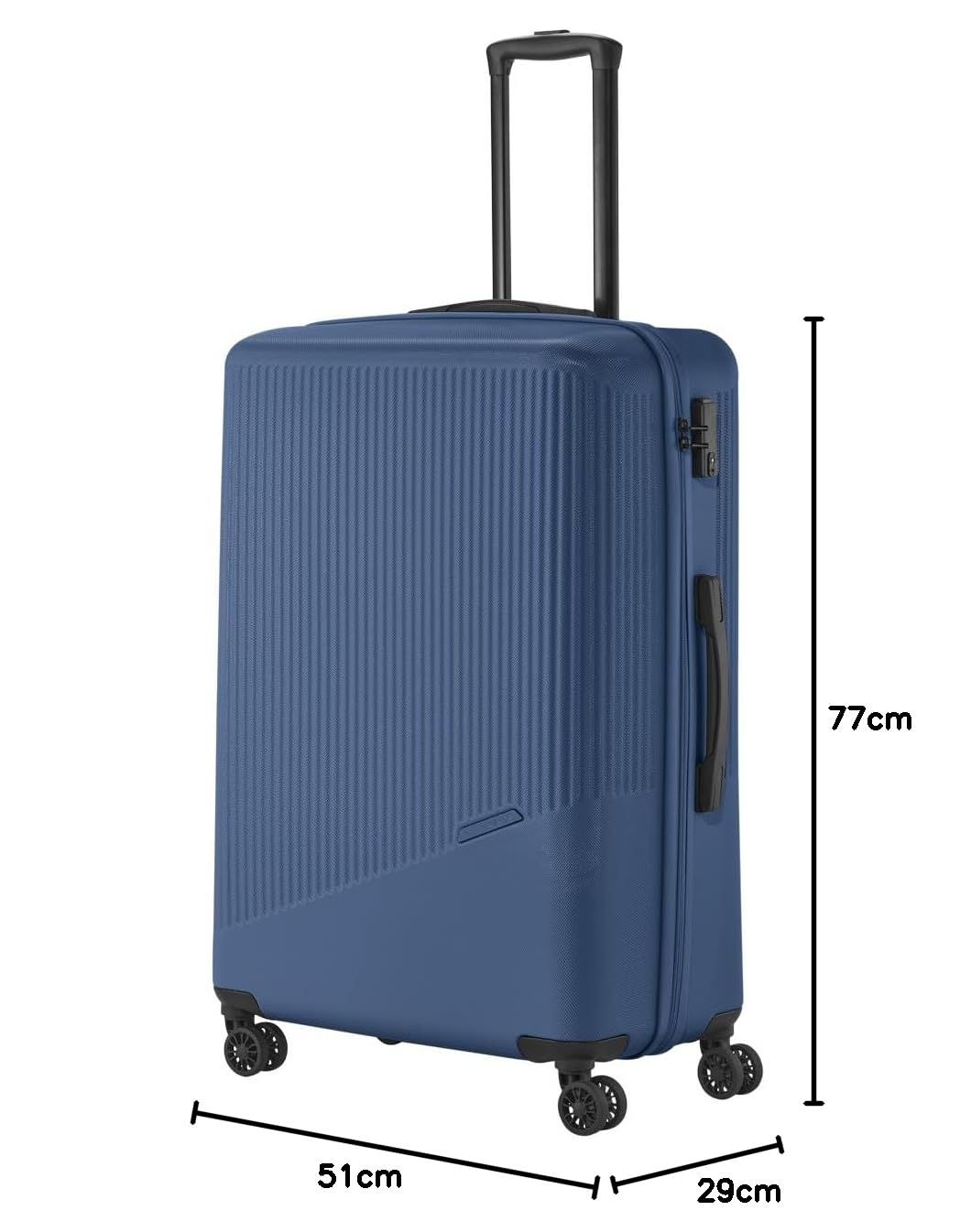 Travelite Zestaw walizek na 4 koła, 3-częściowy, rozmiary L/M/S, seria bagażowa Bali: ABS twarda obudowa na kółkach, niebieski, Trolley Größe L (77 cm), Twarda obudowa na kółkach z 4 kółkami