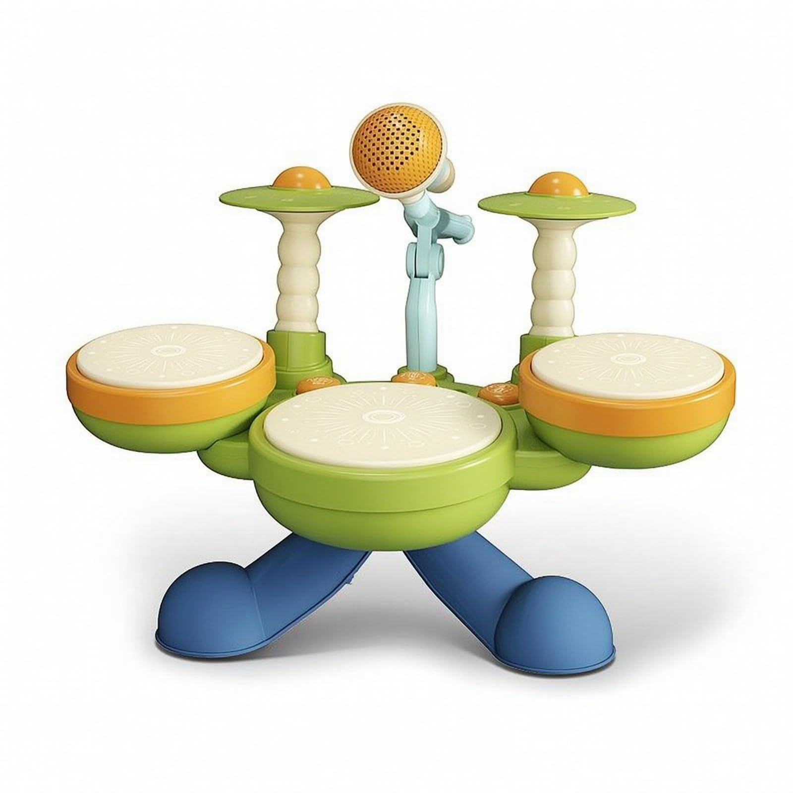 Gralara Batería Electrónica Infantil Set de Percusión Tambores Platillos Juguete Musical con Luces Dinámicas y Sonidos Realistas Mejora Coordinación y , Rechargeable 3-Drum