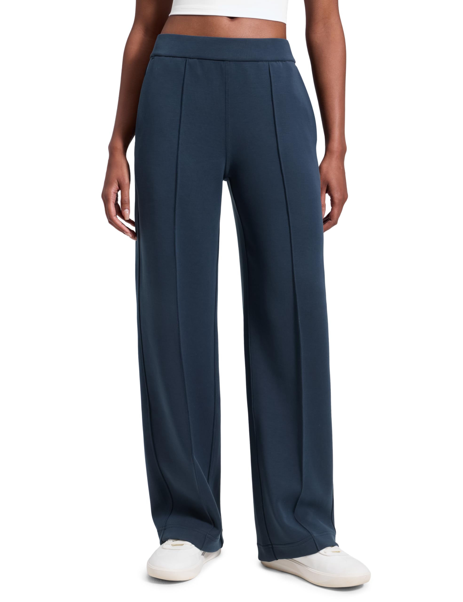 CRZ YOGA SoftAura Pantalón de Pinzas 76cm | Casual, Textura Aterciopelada, Modal, Pierna Recta, Bolsillos, para Mujer