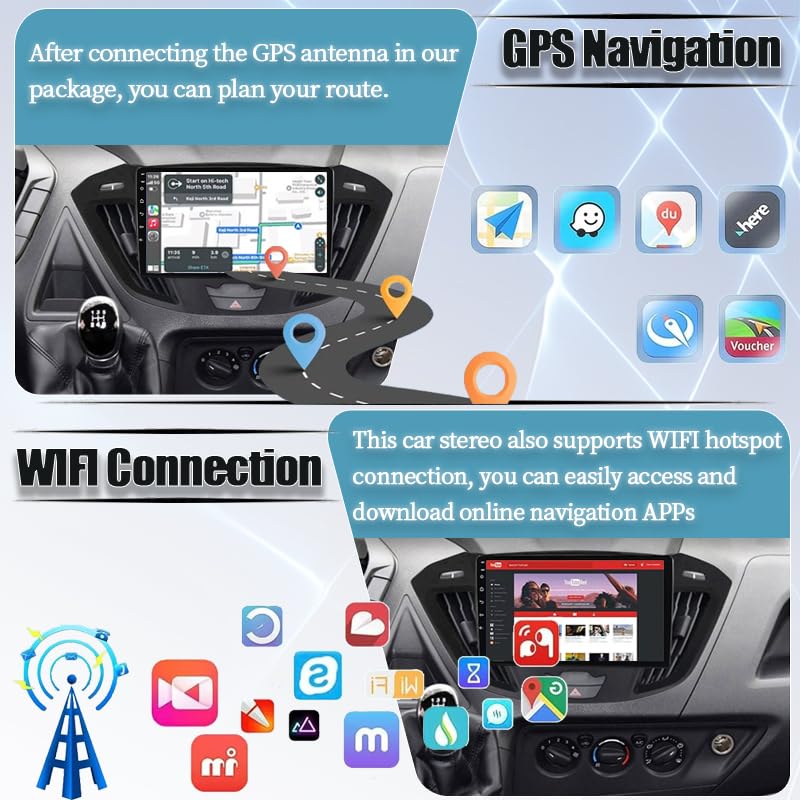 Autoradio Android 15" Double DIN avec CarPlay pour Ford Transit Custom - 5