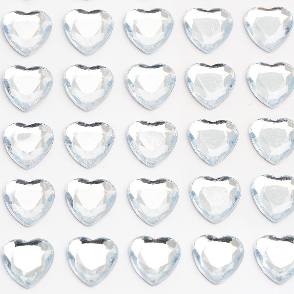 Italian Options Clear - 10Mm Heart Self Adhesive Stick On Gems (50 Pcs)