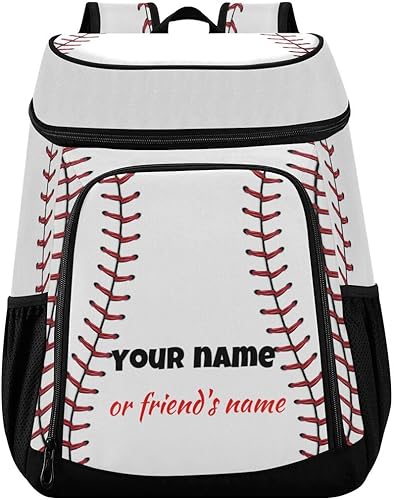 xigua Mochila deportiva de béisbol a rayas a prueba de fugas, gran capacidad, aislada, bolsa de almuerzo para trabajosenderismo, campamentoplayapesca