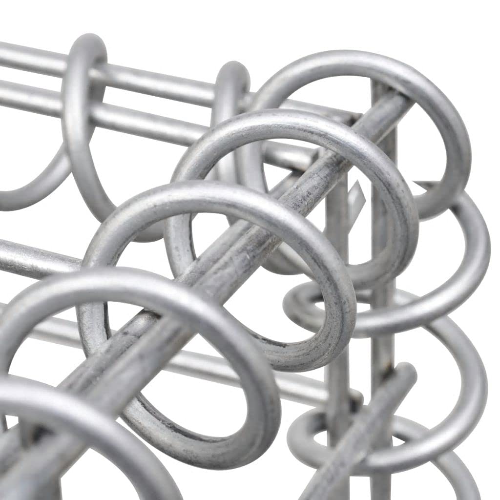 IKAYAA Gabionen Zaun U-Form Steingabionen Steinkorb Gabionenwand Gabionenkörbe Gabionengitter Drahtkorb Steingabionen 570 x 20 x 100 cm