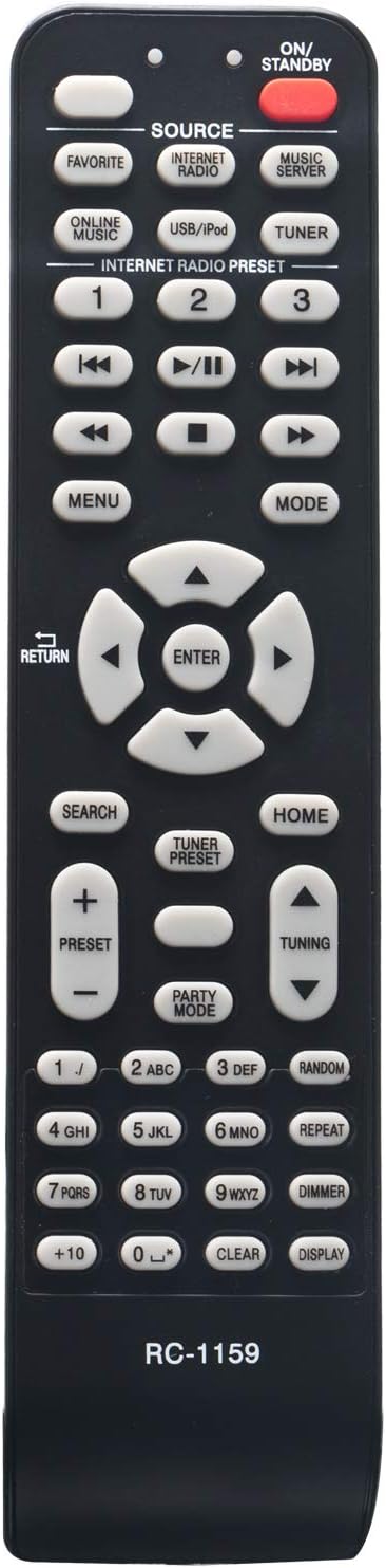 VINABTY RC-1159 Remote Control replacement fit for DENON DNP-720AE DNP-730AE Home Audio Player, Black, Small
