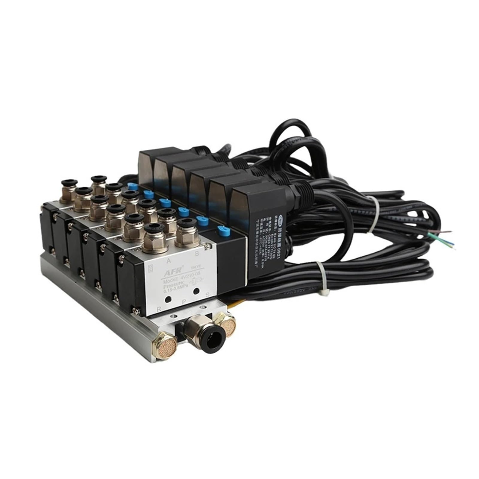 Zawór elektromagnetyczny przeciwwybuchowy DC24V 2 pozycje 5-drożny zawór elektromagnetyczny pneumatyczny grupa zaworów kolektorowych AC220 110V (Ac220v 8 in 8 Out)