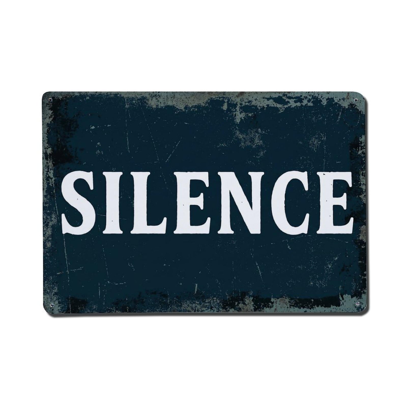 Vintage Silence Metal Tin Sign Plaque Wall Decor for Cafe, Club Bar, Office, Garden Metal Poster 8x12Inch