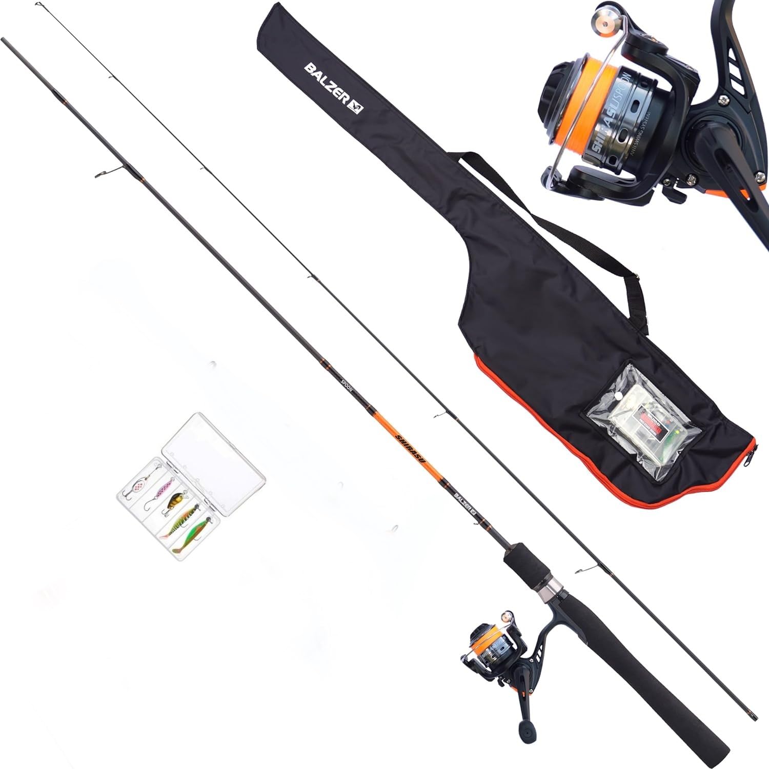 Balzer Angelset Shirasu Spezial Micro Jig Combo - Rute + Rolle + Schnur + Kunstköder