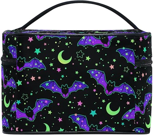 Miniatura 4 de ZOEO Estuche de tren de maquillaje, escamas de sirena moradas, peces de mármol, luz de verano, dorado, coreano, transporte, portátil, cremallera,