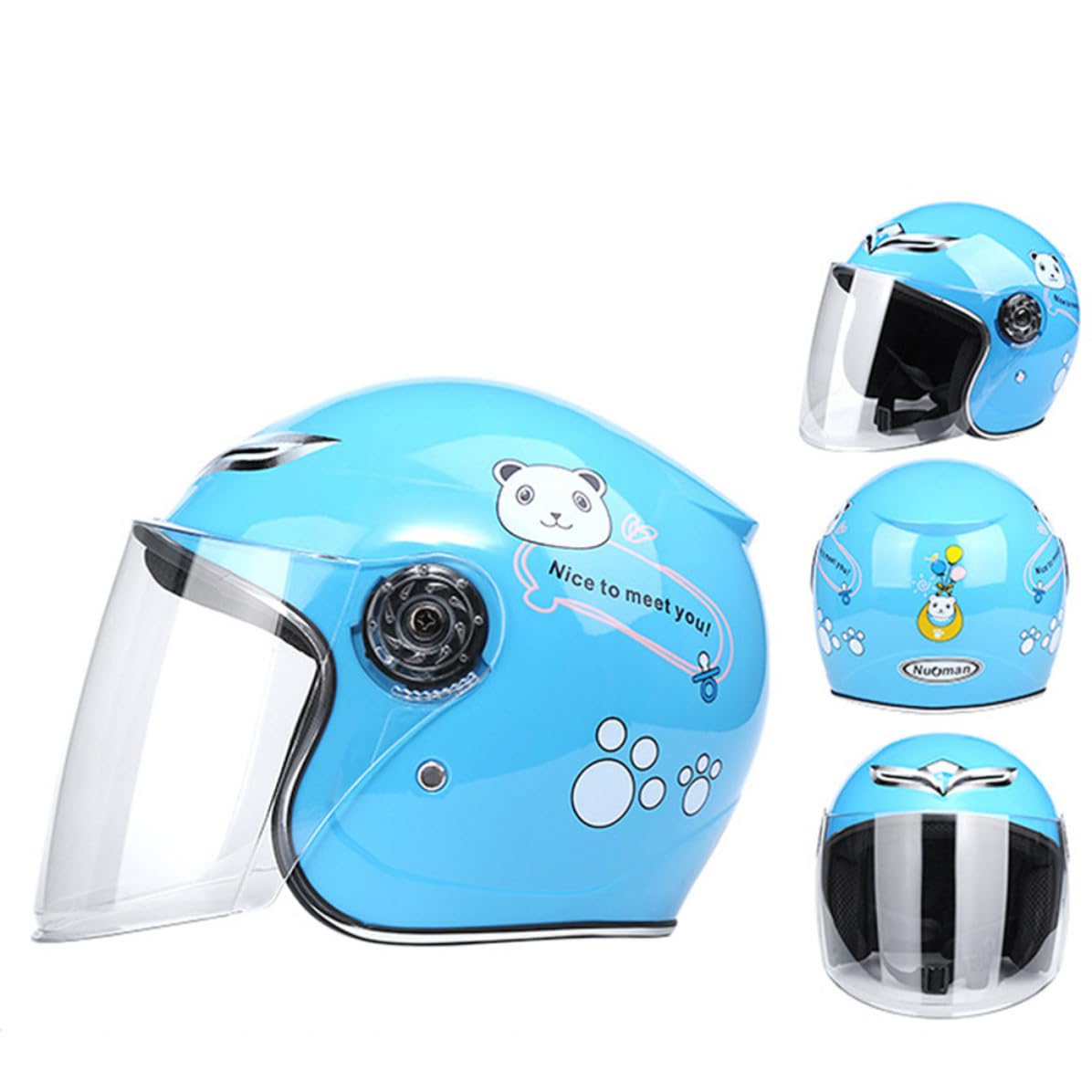 Casco Infantil Lente Grande Transparente Diseño de Dibujos Animados Protección Ocular y Material PP para Bicicleta y Motocicleta para Deportes al Aire Libre