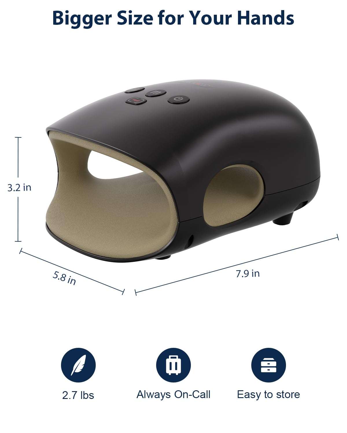 CINCOM Cordless Hand Massager With Heat And Compression For Arthritis And Carpal Tunnel(Black) 1