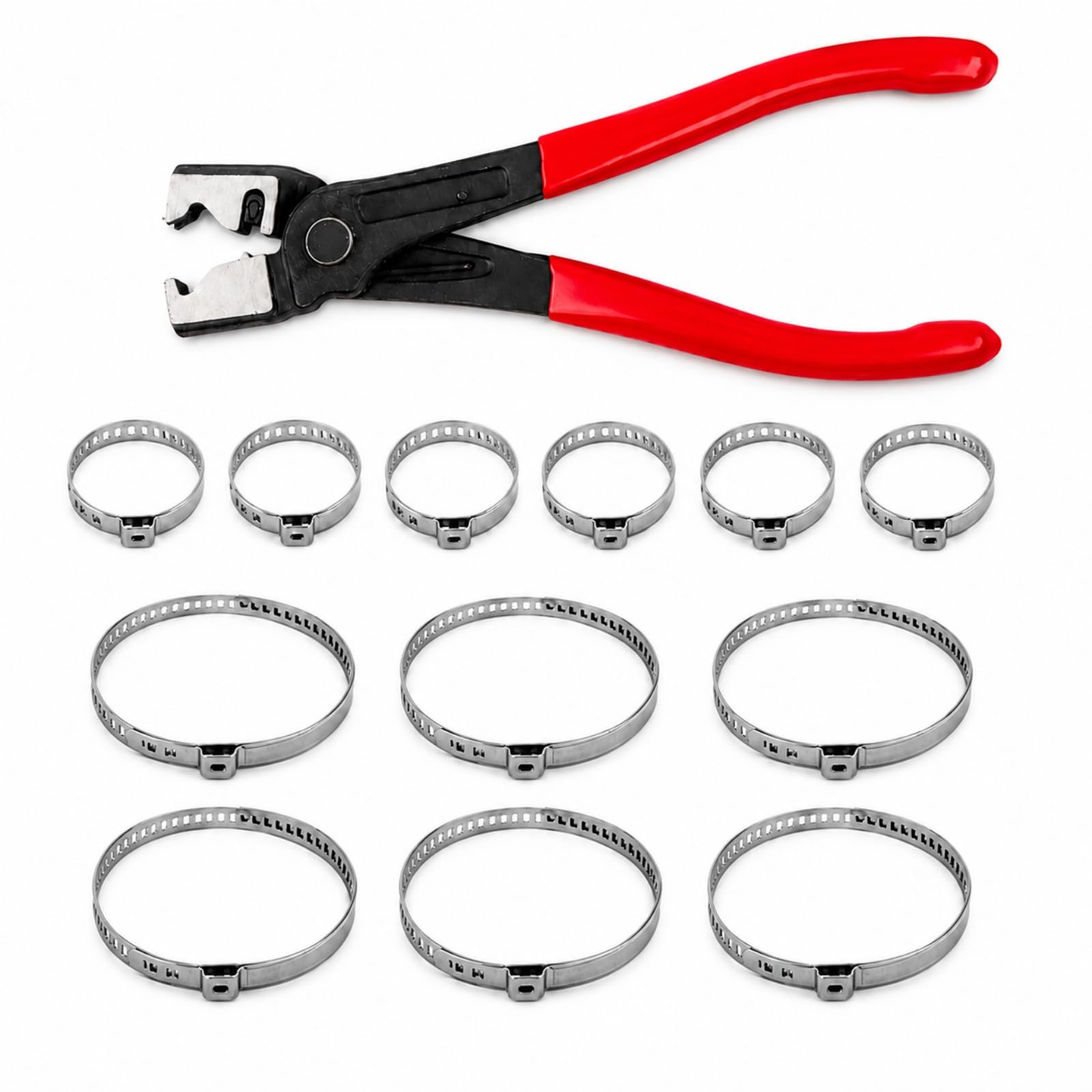 Heavy Duty 13PCS CV Boot and Hose Clamp Set with Pliers and 12 Clips