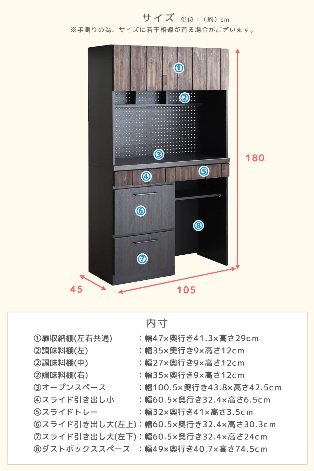 K. Hase★送料無料★B4丸穴3段引き出し×2個 Amazon｜システムK キッチンボード キッチン収納 幅105cm 食器棚 有孔