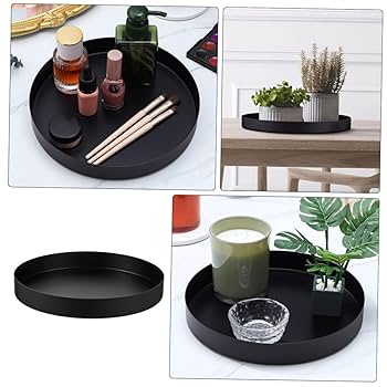 Amazon.co.jp: Frcolor ブラック 金属板 装飾品トレイ 黒の飾り
