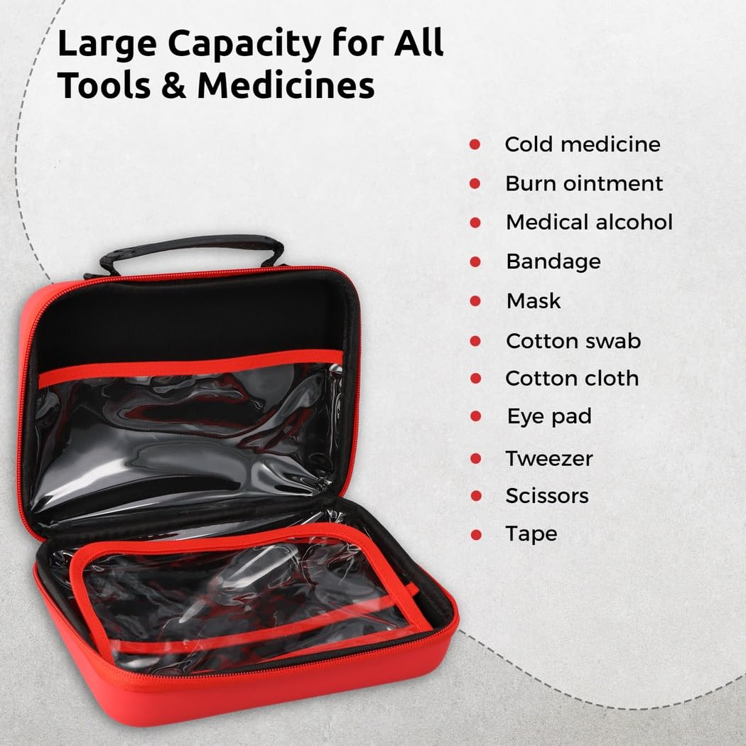 Kit compact pour la maison, le bureau, les voyages, le camping, l'extérieur, la randonnée et la voiture, étui étanche en EVA, kit de soins d'urgence familiaux