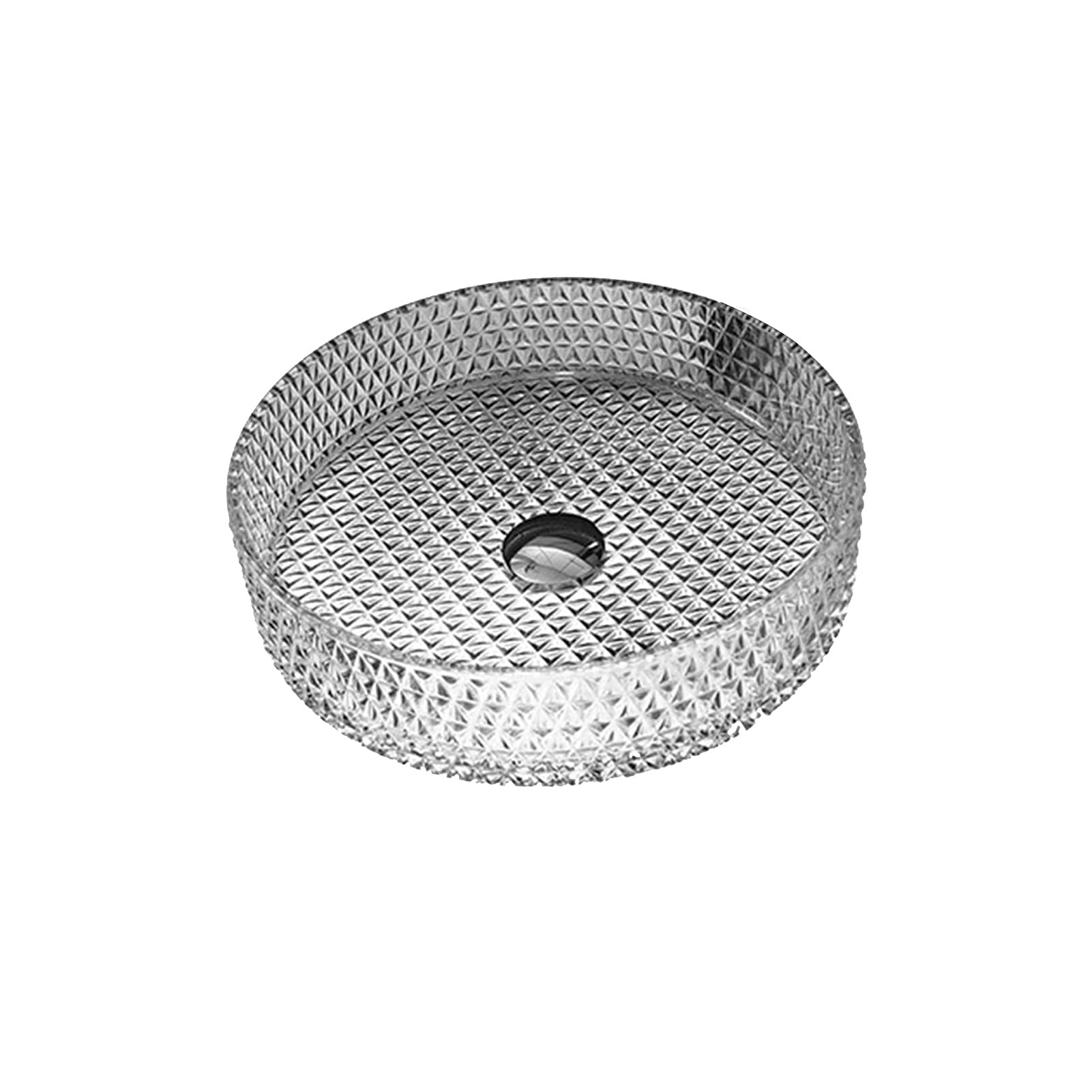 Lavabo de vidrio redondo transparente fácil de limpiar para evitar manchas en el baño