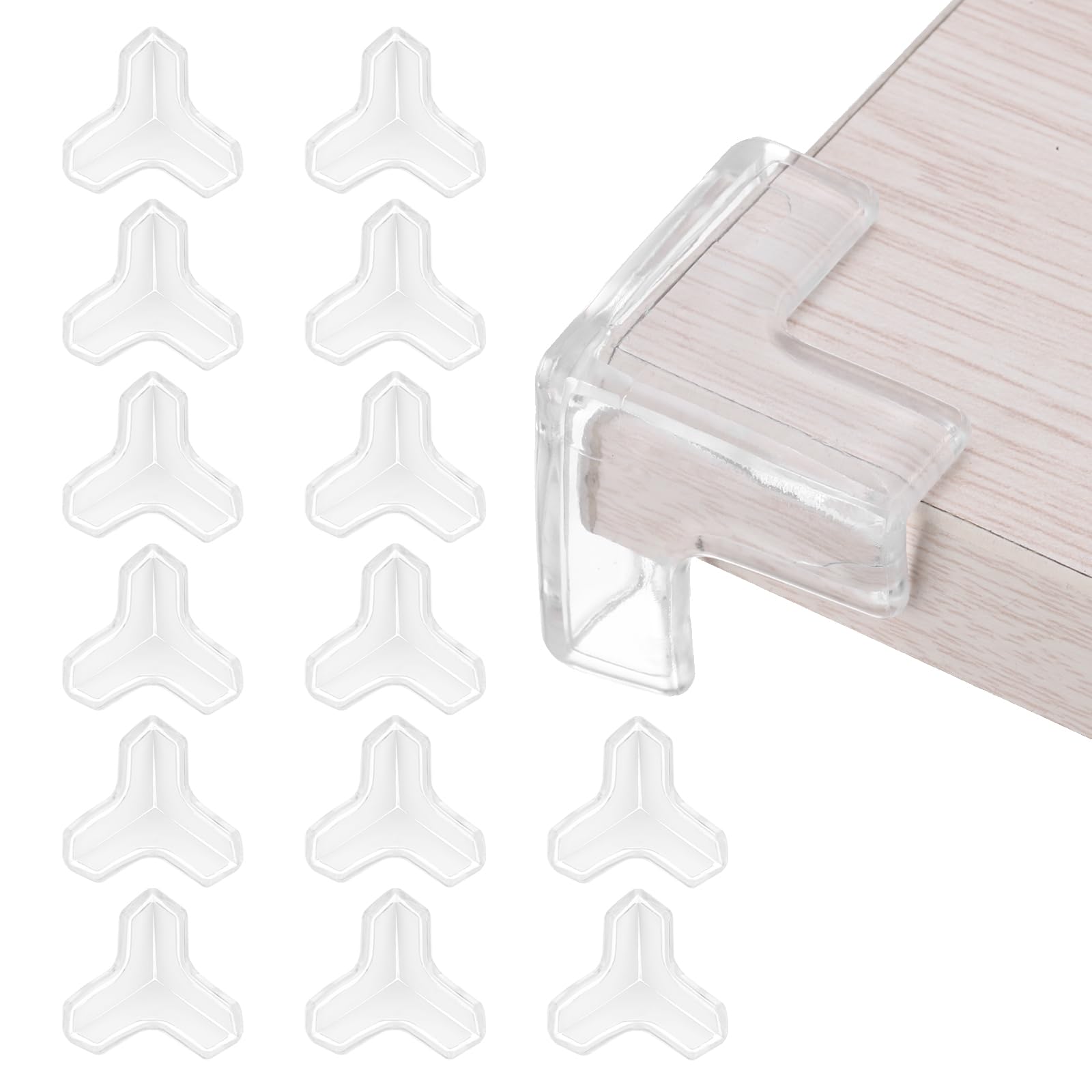 uxcell Corner Protectors, 12 Pcs Table Corner Protectors, Furniture Corner Guard and Edges Safety Bumpers for Table Edges and Sharp Corners (T-Shaped,